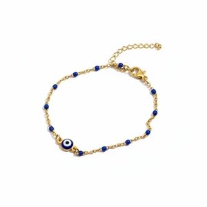 Gold and Blue Evil Eye Bracelet